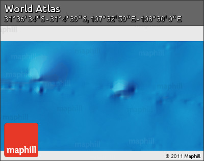 Shaded Relief 3D Map of the Area around 31° 20' 36" S, 108° 1' 30" E