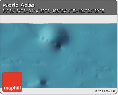 Satellite 3D Map of the Area around 31° 20' 36" S, 108° 52' 30" E