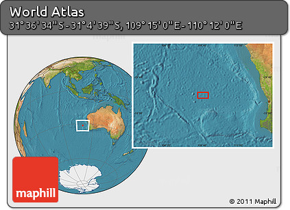 Satellite Location Map of the Area around 31° 20' 36" S, 109° 43' 29" E