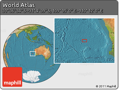 Satellite Location Map of the Area around 31° 20' 36" S, 109° 43' 29" E
