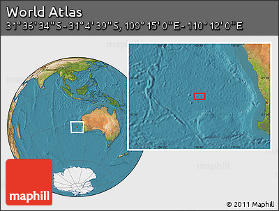 Satellite Location Map of the Area around 31° 20' 36" S, 109° 43' 29" E