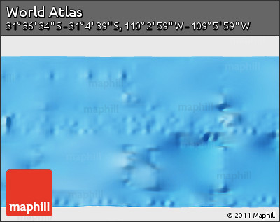 Physical 3D Map of the Area around 31° 20' 36" S, 109° 34' 29" W
