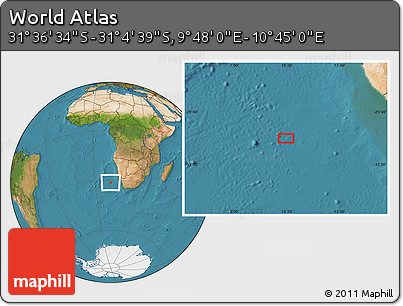 Satellite Location Map of the Area around 31° 20' 36" S, 10° 16' 30" E