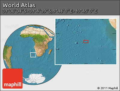 Satellite Location Map of the Area around 31° 20' 36" S, 10° 16' 30" E