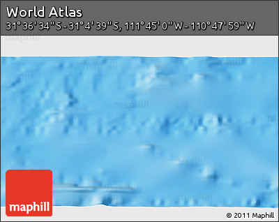 Physical 3D Map of the Area around 31° 20' 36" S, 111° 16' 30" W