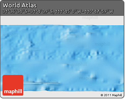 Physical 3D Map of the Area around 31° 20' 36" S, 111° 16' 30" W
