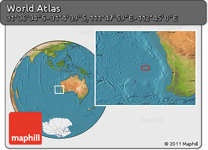 Satellite Location Map of the Area around 31° 20' 36" S, 112° 16' 30" E