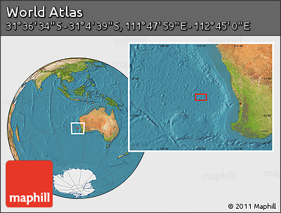 Satellite Location Map of the Area around 31° 20' 36" S, 112° 16' 30" E