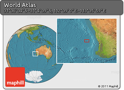 Satellite Location Map of the Area around 31° 20' 36" S, 113° 7' 30" E