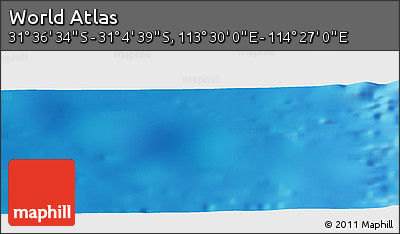 Physical Panoramic Map of the Area around 31° 20' 36" S, 113° 58' 29" E