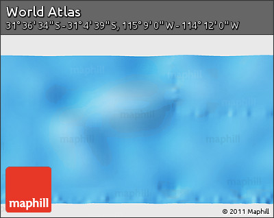 Physical 3D Map of the Area around 31° 20' 36" S, 114° 40' 30" W