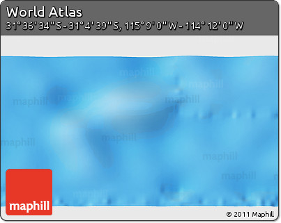 Physical 3D Map of the Area around 31° 20' 36" S, 114° 40' 30" W