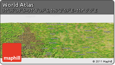 Satellite Panoramic Map of the Area around 31° 20' 36" S, 116° 31' 30" E