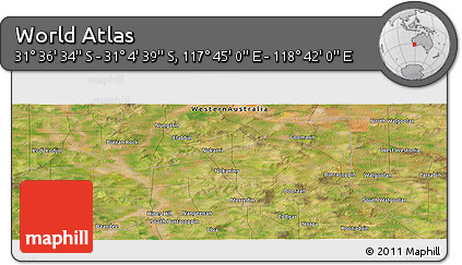 Satellite Panoramic Map of the Area around 31° 20' 36" S, 118° 13' 29" E