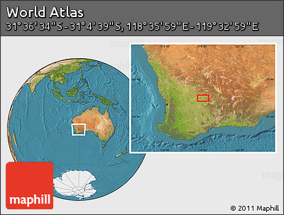 Satellite Location Map of the Area around 31° 20' 36" S, 119° 4' 29" E