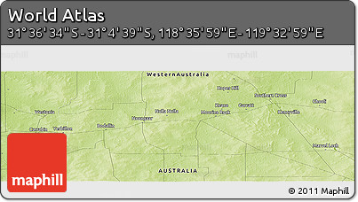 Physical Panoramic Map of the Area around 31° 20' 36" S, 119° 4' 29" E