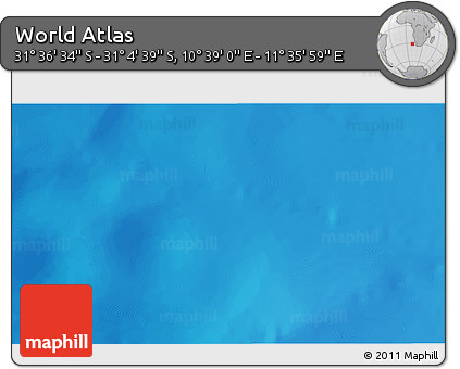 Shaded Relief 3D Map of the Area around 31° 20' 36" S, 11° 7' 30" E