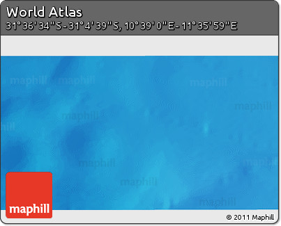 Shaded Relief 3D Map of the Area around 31° 20' 36" S, 11° 7' 30" E