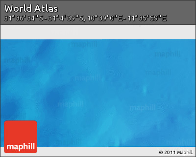 Shaded Relief 3D Map of the Area around 31° 20' 36" S, 11° 7' 30" E