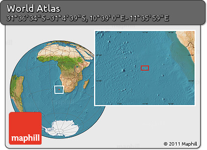 Satellite Location Map of the Area around 31° 20' 36" S, 11° 7' 30" E