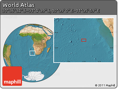 Satellite Location Map of the Area around 31° 20' 36" S, 11° 7' 30" E