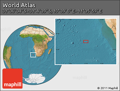 Satellite Location Map of the Area around 31° 20' 36" S, 11° 7' 30" E