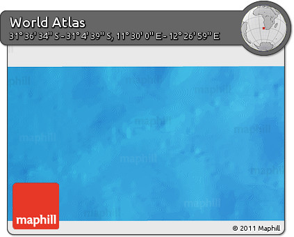 Shaded Relief 3D Map of the Area around 31° 20' 36" S, 11° 58' 29" E
