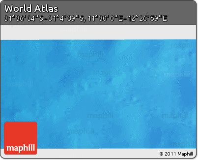 Shaded Relief 3D Map of the Area around 31° 20' 36" S, 11° 58' 29" E