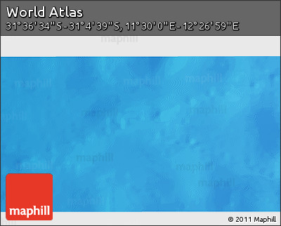 Shaded Relief 3D Map of the Area around 31° 20' 36" S, 11° 58' 29" E