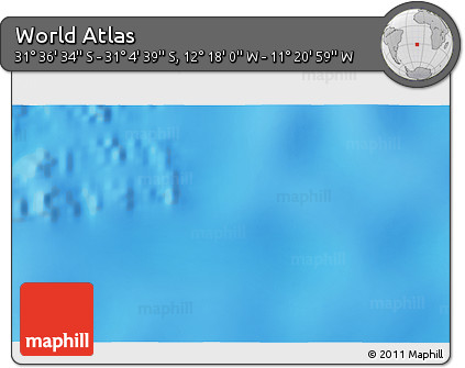 Physical 3D Map of the Area around 31° 20' 36" S, 11° 49' 29" W