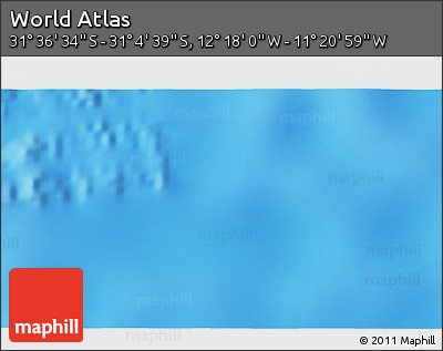 Physical 3D Map of the Area around 31° 20' 36" S, 11° 49' 29" W