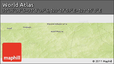 Physical Panoramic Map of the Area around 31° 20' 36" S, 120° 46' 30" E