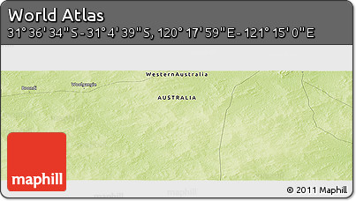 Physical Panoramic Map of the Area around 31° 20' 36" S, 120° 46' 30" E