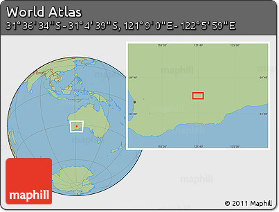 Savanna Style Location Map of the Area around 31° 20' 36" S, 121° 37' 30" E