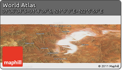 Satellite Panoramic Map of the Area around 31° 20' 36" S, 121° 37' 30" E