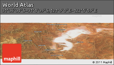 Satellite Panoramic Map of the Area around 31° 20' 36" S, 121° 37' 30" E