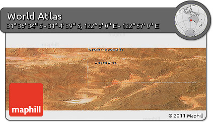 Satellite Panoramic Map of the Area around 31° 20' 36" S, 122° 28' 29" E