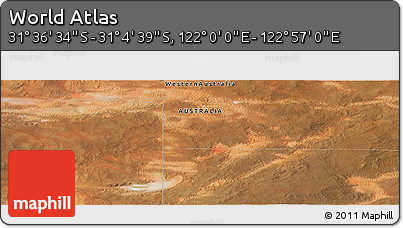 Satellite Panoramic Map of the Area around 31° 20' 36" S, 122° 28' 29" E