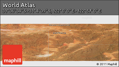 Satellite Panoramic Map of the Area around 31° 20' 36" S, 122° 28' 29" E