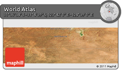 Satellite Panoramic Map of the Area around 31° 20' 36" S, 124° 10' 30" E
