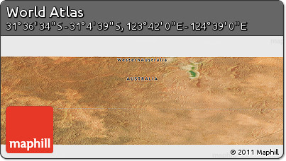 Satellite Panoramic Map of the Area around 31° 20' 36" S, 124° 10' 30" E