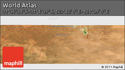 Satellite Panoramic Map of the Area around 31° 20' 36" S, 124° 10' 30" E