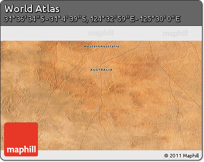 Satellite 3D Map of the Area around 31° 20' 36" S, 125° 1' 30" E