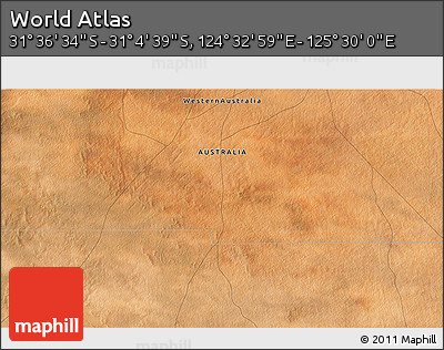 Satellite 3D Map of the Area around 31° 20' 36" S, 125° 1' 30" E