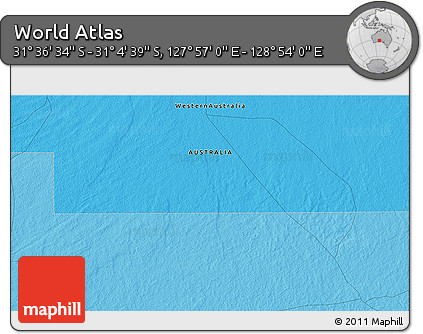 Political 3D Map of the Area around 31° 20' 36" S, 128° 25' 30" E