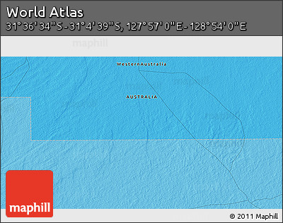 Political 3D Map of the Area around 31° 20' 36" S, 128° 25' 30" E