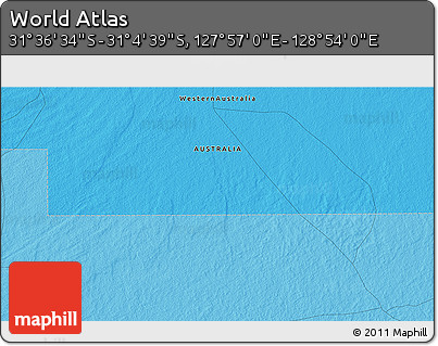 Political 3D Map of the Area around 31° 20' 36" S, 128° 25' 30" E