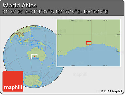 Savanna Style Location Map of the Area around 31° 20' 36" S, 128° 25' 30" E