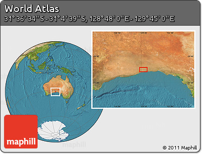 Satellite Location Map of the Area around 31° 20' 36" S, 129° 16' 30" E