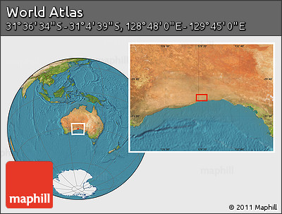 Satellite Location Map of the Area around 31° 20' 36" S, 129° 16' 30" E